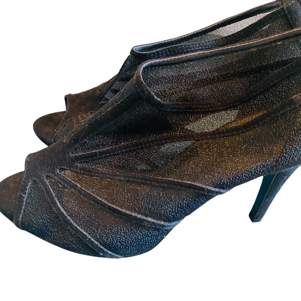 Marinelli Black Peep Toe Ankle Bootie Women’s 10 - Picture 4 of 10